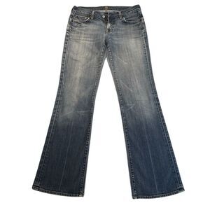 7 For All Mankind Jeans Womens 29 Blue Dark Wash Bootcut Low Rise 0908